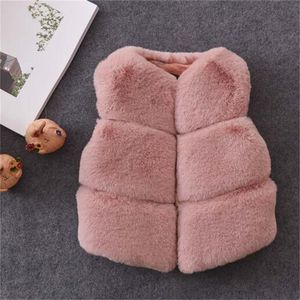2024 New Autumn Winter Children's Vest Girls Coat Imitation Fur Vest Popular Boys Cjacket Fashion Casual Coats
