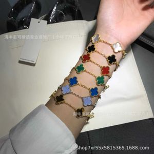 Link Designer Armband Schmuck Schmuck Vanca Kaleidoskop 18k Gold Van Clover Armband mit funkelnden Kristallen und Diamanten Perfektes Geschenk für Frauen Mädchen H6r2