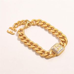 Pulseiras de carimbo de aço marca de luxo corrente pulseira feminina casal amor círculo pulseira 18k banhado a ouro famoso designer jóias access289s