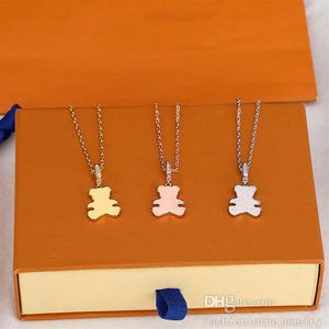 Necklaces Necklace Designer Jewelry Luxury fashion pendants gift Rose Gold Platinum Bear bag lock diamond pendant necklaces for women long c