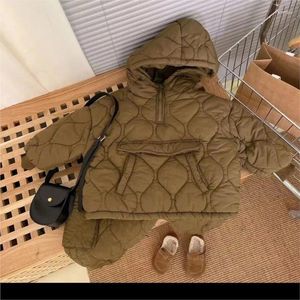 Clothing Sets 2023 Winter Baby Boys Hooded Warm Coat Pants Padded Jacket Down Parkas Kids Children Casual Comfortable Overcoats Clothes