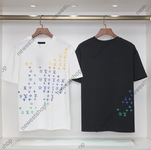 24SS Mens designer Tee maglietta Europa lettera a colori stampa manica corta in cotone magliette donna Casual unisex maglietta stile mix nero bianco tee