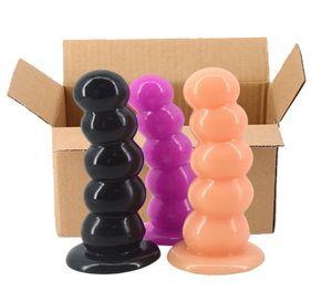 Unisex stor dildo med stark sug mjuk anal plug anus pärlor rumpa boll sex leksak för kvinnor män vuxen bdsm onani produkt 7199484031