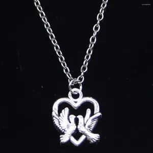 Chains 20pcs Fashion Necklace 18x15mm Heart Lover Pendants Short Long Women Men Colar Gift Jewelry Choker
