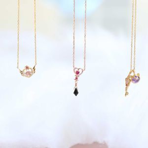 Anime Sailormoon 925 Sterling Silber Luna Katze Prinzessin Serenity Black Lady Halskette Anhänger Cosplay La Na Halskette Schmuck Frauen Mädchen Geschenk Zubehör