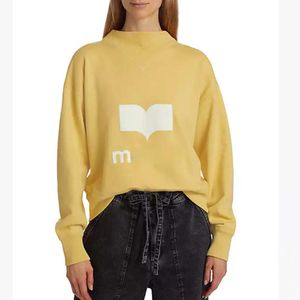 24SS Isabel Marant Pullover Jumper Letter Print Triangle Szyja żółta sport