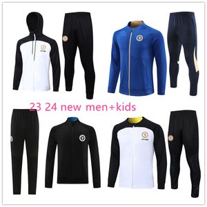 23 24 NYA CFC Vuxen Kids Tracksuit Jacket Training Suit Soccer Tracks 2023 2024 Kante Pulisic Mount Havertz Sterling Long Zipper Jacket Football Hoodie Kit