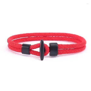 Link Bracelets Minimalist Men Rope Bracelet Double Layer Survival Braclet Homme Accessories Boyfriend Gift Magnet Buckle All-purpose