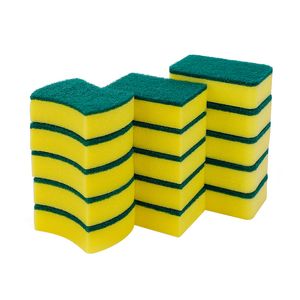 10st Cleaning Sponge Scouring Pad fyrkantig skåldukar Enkel stil Diskhandduksfläck Antibakteriell tvättbar rengöringsborste, kökssaker Z0088