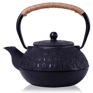 TeAware Setleri 900ml Japon Dökme Demir Çay Potu Kiraz Tasarımı Paslanmaz Çelik Süzgeç Seti Q-196