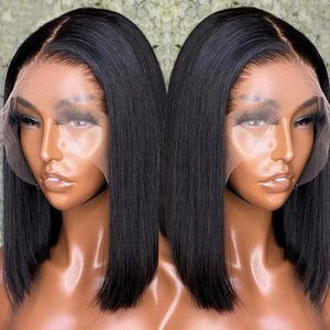 الباروكات الدانتيل الباروكات القصير بوب wig العظم مباشرة 13x4 شعر الإنسان الأمامي للمرأة السود