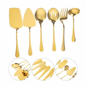 Dinnerware Sets Serving Utensils Stainless Steel Cake Knife Forks Spoons Kit And Kitchen Supplies Flatware Banquet