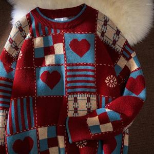 Мужские свитера Зимний маленький красный свитер Love Top для пары Мягкий клейкий трикотаж