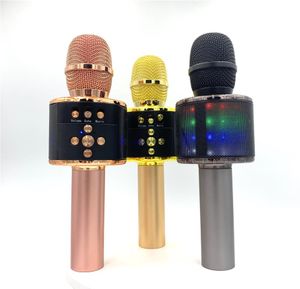 Беспроводные микрофоны со светодиодной подсветкой D18 Портативный ручной микрофон Караоке-колонка для дома на день рождения9211220
