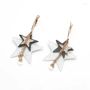 Dangle Earrings Trendy Multi-layer Star Hoop Circle For Women Girl White Black Gold Color Personality Women's Earring Female Jewelry