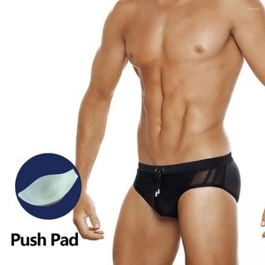 Damenbadebekleidung 2023 Frühling Männer Badehose Netzgarn Nähen Einfarbiger Badeanzug Okzident Mode Push Pad Bikini Strand Surf Sport