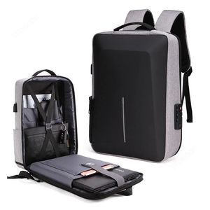 Рюкзак для ноутбука Противоугонные водонепроницаемые школьные рюкзаки с USB-зарядкой Дорожная сумка для ноутбука Жесткий корпус Рюкзак для компьютера 17 дюймов 231229
