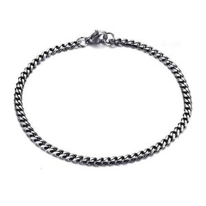 Men Simple 3-11mm Stainless Steel Curb Cuban Link Chain Bracelets for Women Unisex Wrist Jewelry Gifts265t