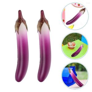 Dekorativa blommor 2 datorer Modell Aubergine Artificial Props Corn Fake Vegetable Decorations Purple Simulation Models