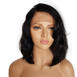 Wigs Short bob lace front human hair wigs with baby hair 8 to 16 inch glueless wavy bleached knots