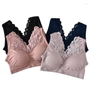 Abbigliamento da yoga Gilet sportivo da ragazza Reggiseno antiscivolo Filo di pizzo Bellissimo avvolgimento sul retro del petto da donna