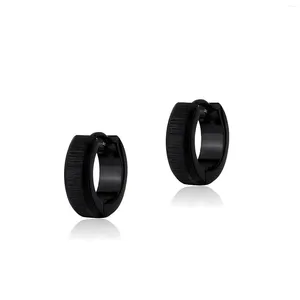 Hoopörhängen rachelz minimalistisk frosting svart rostfritt stål non tarnish 14k guldpläterad cirkel geometrisk örhänge för män