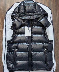 男性ダウンシンプルなノースリーブベストジャケットデザイナーパフベストフード付きメンズウエストコート冬のユニセックスカップルボディワーマーレディースジャケットノースリーブアウトドアウォーム