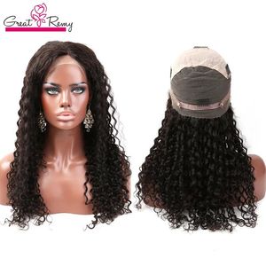 가발 greatremy malaysian deep curly wave haw human hair race front wigs 1024 인치 풀 레이스 가발 자연스러운 컬러 글루 이스 레이 웨그 150 밀도