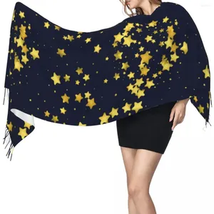 Scarves Winter Tassel Scarf Glitter Star Women Cashmere Neck Head Warm Pashmina Lady Shawl Wrap Bandana