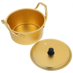 Dubbla pannor hushåll liten matlagning kruka gas dubbelörsoppa förtjockad och fördjupad snabb nudel gul aluminium dagligen