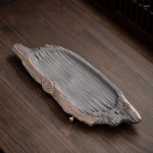 TEA TRAYS KUNGFU SET Luxury Drainage Ceramic Chinese Restaurant Fat Dekoration Torkning Nonslip Cay Tepsisi Hushållsdekor