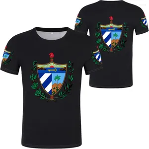 Męskie koszulki T-shirt flaga kubańska moda z nadrukiem 3D z krótkim rękawem zawierane koszulki swobodne letnią odzież aktywną męską ubrania kobiet