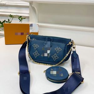 Den senaste 3-i-1 Hot Gold Shoulder Bag Crossbody-väskan med vacker förpackningsgåva 23*4*12