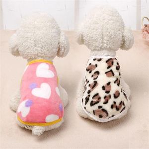 Hundkläder sammet Vest kläder mjuk leopard tryck halv kropp kostym våren kort kappa chihuahua Yorkshire bichon dräkt