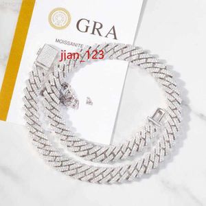 Price 925 Silver 2rows 14k 18k Gold Plated Moissanite Diamond Cuban Link Necklace Chain for Men Hip Hop Jewelry