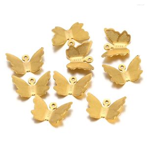Charms 20pc Stainless Steel 3D Butterfly Accessories Parts Connectors Pendants For DIY Earrings Bracelet Necklace Jewelry Making