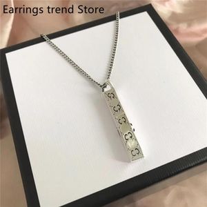 Chains S925 Sterling Silver Rectangular G Skull Necklace Unisex Fashion Personality Simple Elf Original Luxury Jewelry Holiday277f