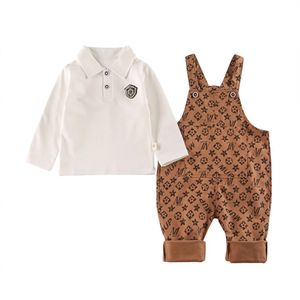 Conjunto de 5 /DHL 80-120cm suspensórios infantis terno suspensórios de designer e pulôver polo camiseta roupas de duas peças terno moda bebê criança