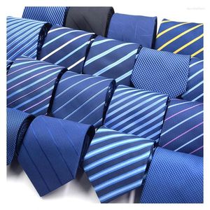 Bow Ties Men's Business Professional Polyester Casual Formal Striped Fashion Tie Gravatas Classic Many Color Est Accesorios