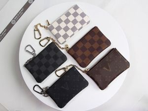 Carteira titular moda designer zíper bolsa feminina cartão de crédito bolso bolsas top couro impressão padrão senhora mini carteiras com caixas