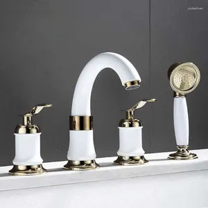 Bathroom Sink Faucets Basin Faucet Cold Mixer Water Tap Table Top Bowl Copper Gold Black Vanity Accessories European Style