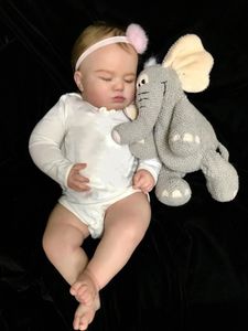 Reborn bebê dormindo 3d pele macia silicone 60 cm tamanho grande boneca brinquedo para menina com veia vascular pano corpo como arte real bebe 231229