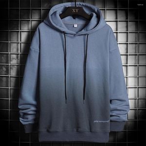 Hoodies masculinos outono inverno quente engrossado gradiente manga longa solto pulôver sweatshirts jumper activewear topos com capuz