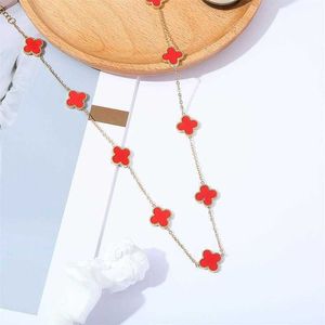 Jóias de designer Luxo acessórios VANCA Dez colar de pingente de flores Lucky Four Leaf Grass 10 Flor Collar Chain Chain Collaria Colar AGate TQQ2