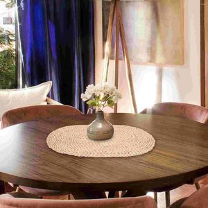 Table Mats Straw Insulation Placemat Cutlery Handwoven Oval Round Tablecloth Japanese-style Placemats Braided Dried Corn Husks Cushion