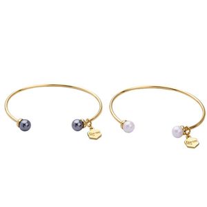 Cooper braccialetti aperti polsino semplice perla simulata perline braccialetti regolabili per gioielli di moda da donna Whole293K