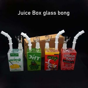 Dhl Free Hitman Glass Bongs Hookahs Dab Juice Box Oil Rigs Water Bong Heady Pipes 14mm Joint Recycle Beaker Bong Ashcatcher Bong com tubo de queimador de óleo de vidro feminino