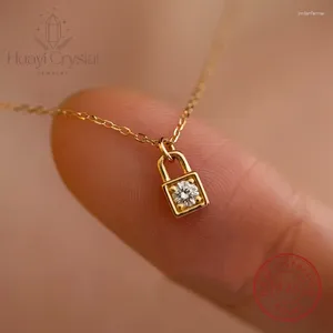 Chains Lock Love Story S925 Sterling Silver Necklace Cute Mini Single Small Pendant Light Luxury High-grade Clavicle Chain Female