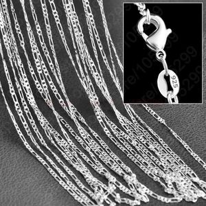 10st Lot 2mm Figaro Chain 925 Sterling Silver smycken halsbandskedjor med hummerklasspar storlek 16 18 20 22 26 28 30 tum3115