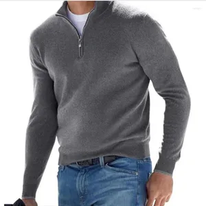 سترات رجال خمر V-neck الصوف السوستة طويلة الأكمام الأكمام الطويلة الأكمام الشارع الشارع الستار قميص بولو سترة السترة